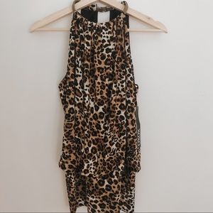 XOXO Leopard Print Halter Tank Top